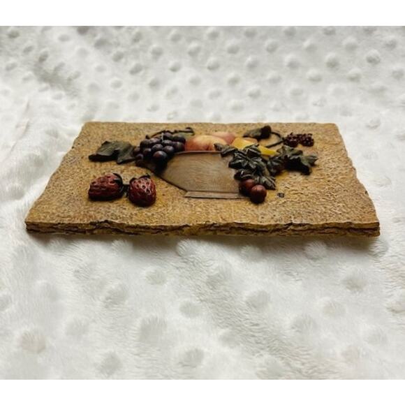 Vintage Cheri Bloom 3-D High Detail Ceramic Fruit Wall Tile - Picture 5 of 6